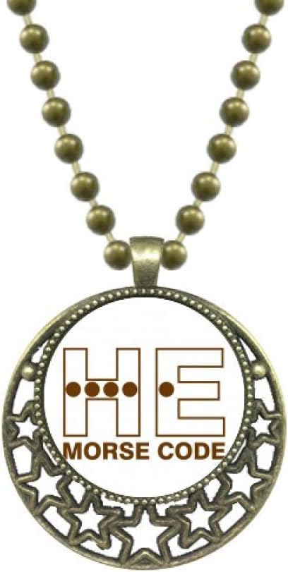 Morse Code He Point-Line Expressions Pendant Star Necklace Moon Chain Jewelry