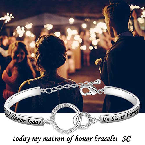 ENSIANTH Wedding Jewelry My Maid of Honor/Matron of Honor Today My Sister Forever Wedding Proposal Gift for Bridesmaid Flower Girl3