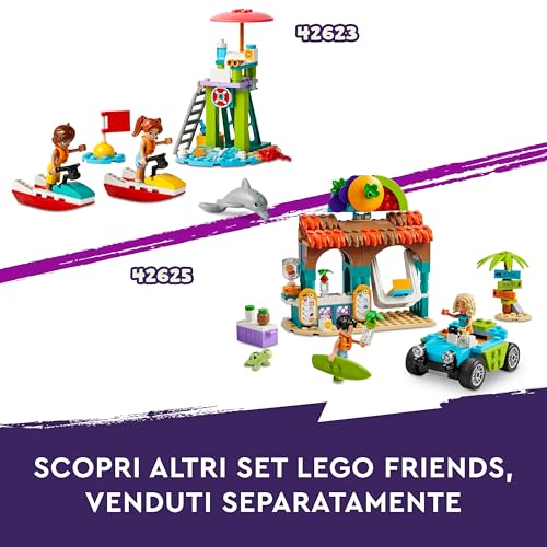 Friends Parco Acquatico di Heartlake City - Giocattolo con 4 Mini Bamboline, 3 Scivoli e Tanti Accessori peri Giochi Estivi - Regalo Creativo per Bambine da 8 Anni in su - 42630 - Lego - Immagine 6