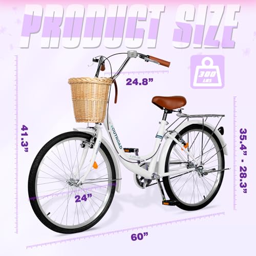 Max4out 24 Inch Rattan Basket Bike