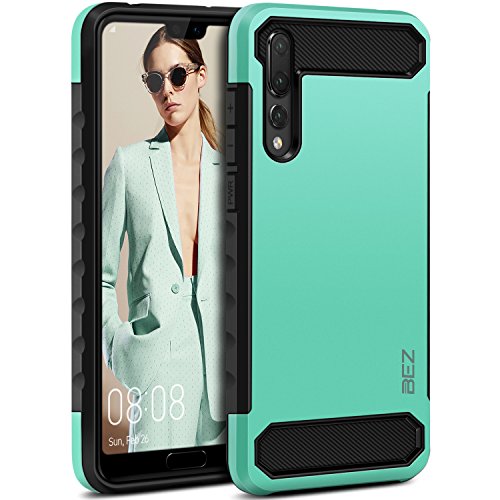 BEZ Funda Huawei P20 Pro, Carcasa Compatible para Huawei P20 Pro Ultra Híbrida Gota Protección, Cover Anti-Arañazos con Absorción de Choque Resistente, Menta