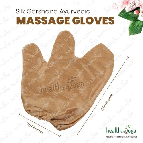 Silk Garshana Ayurvedic Massage Gloves - Electro Static Lymph Circulation Boost - 100% Natural Dry Skin Brushing and Exfoliation and Excess Fat Treatment - Mitt Style 1 Pair - Image 6