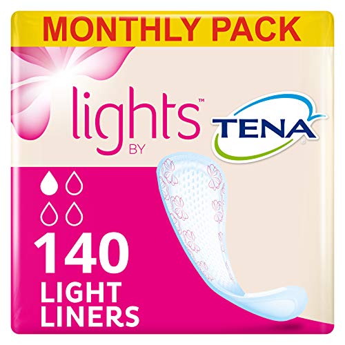 Lights by TENA Proteggi-slip discreto, Pacco Scorta Mensile - Proteggi-slip per piccole perdite femminili, discreti e confortevoli, 5 confezioni x 28 pezzi
