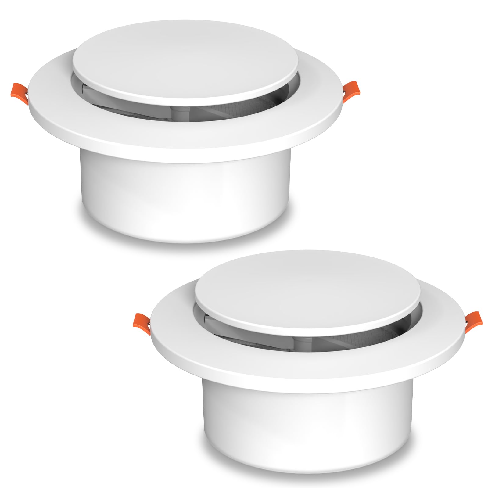 Aygrochy 4 inch Adjustable Air Vent cover, 100mm internal Air Vent cover for wall Closeable Round extractor fan vent cover for Caravans, Cooling and Ventilation Systems, 2 pack