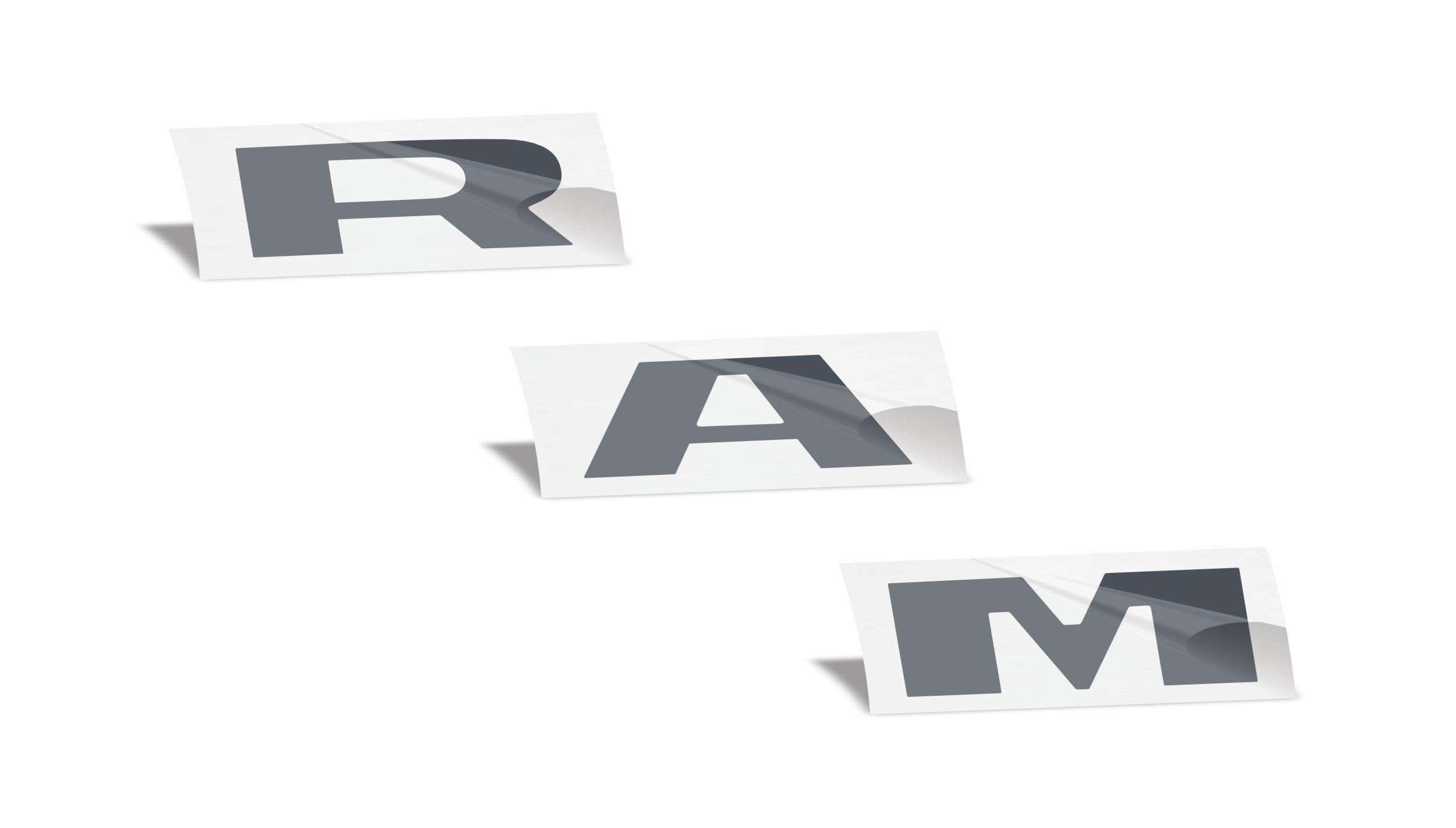 RAM Grille Emblem Overlay Decal Stickers 2025 Ram 1500 (Color: Reflective Light Black)