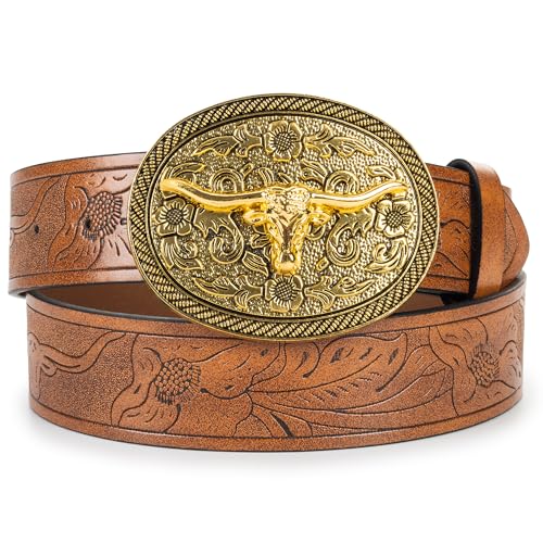Western Cowboy Cowgirl PU Leather Ladies Belt for Jeans Dresses Pants