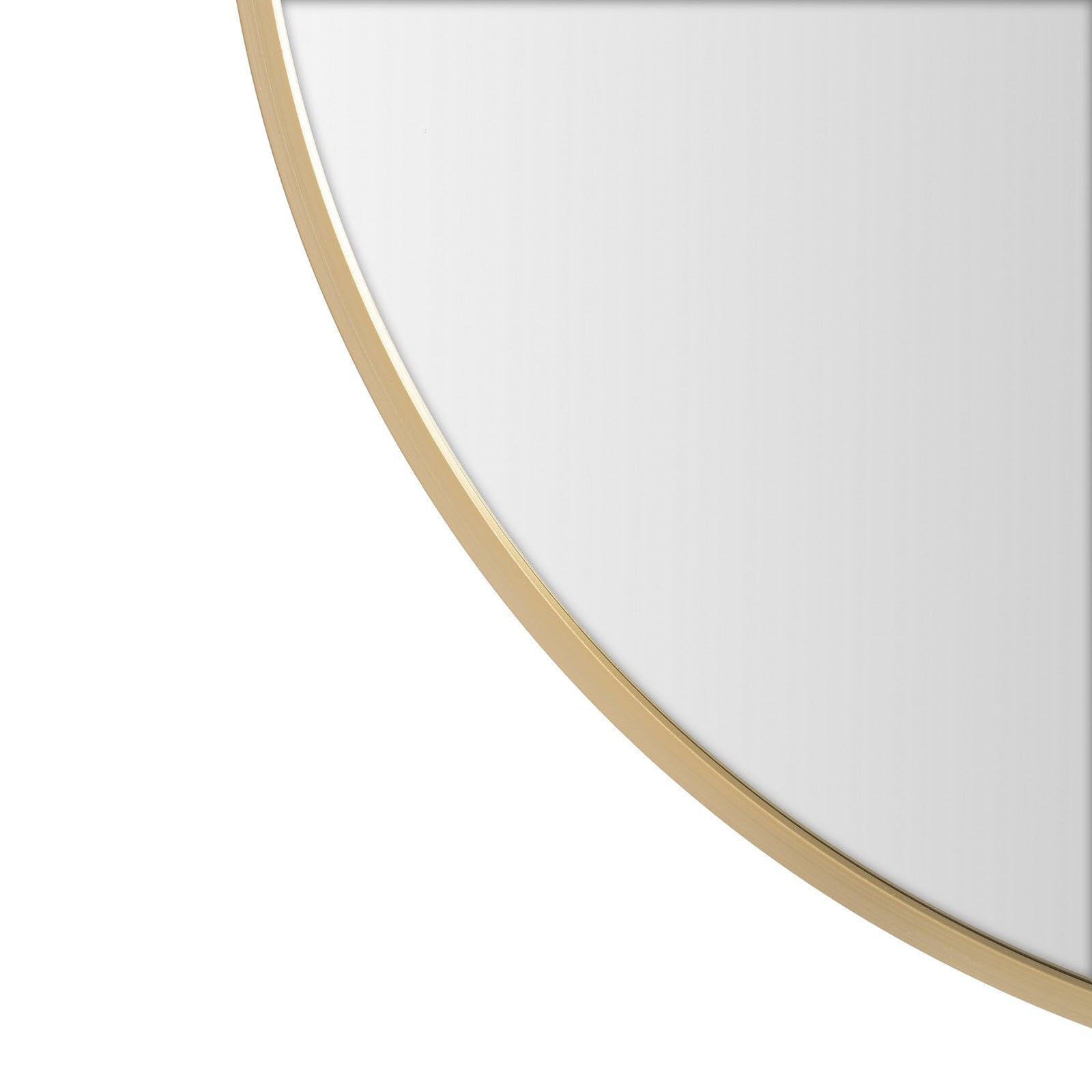 Espejo de Pared Redondo 60 cm Marco Aluminio Dorado LOLAhome Colgador Moderno