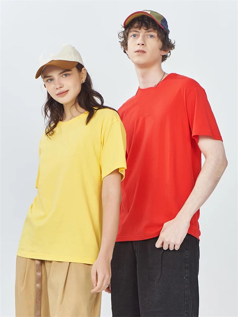 Camiseta de algodón de manga corta para hombre, cuello redondo, informal, para uso diario