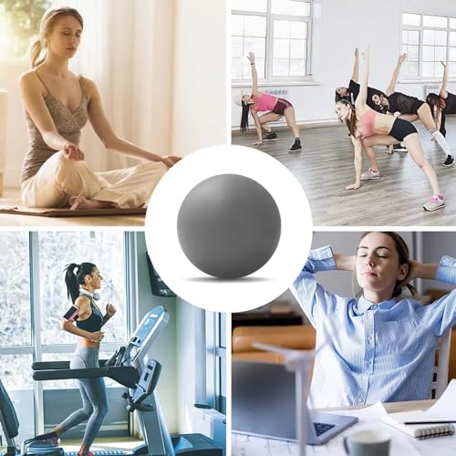 Image of WOVTE Massage Lacrosse Ball for Sore Muscles, Shoulders, Neck, Back, Foot, Body, Deep Tissue, Trigger Point, Muscle Knots, Yoga and Myofascial Release (Grey)