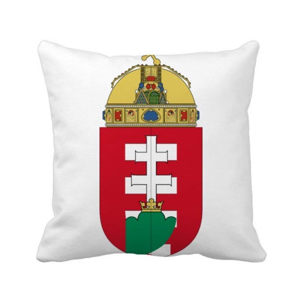 Housse de coussin Hongrie carrée avec l'emblème national Europe en coton 45x45 cm