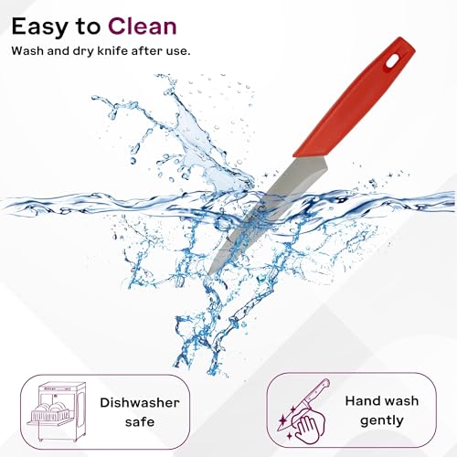 Image of Godrej Cartini Easy Stainless Steel Chopping Knife, Red