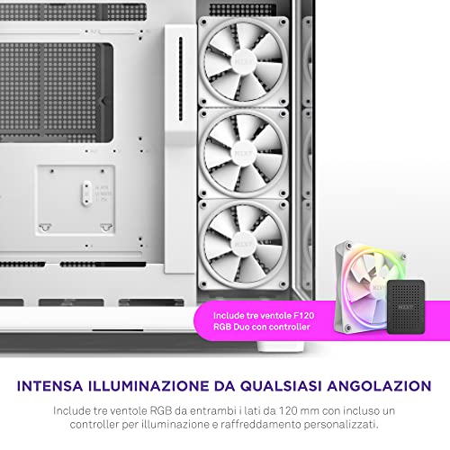 Image of NZXT Glass H9 Elite Premium Dual-Chamber ATX Mid- Tower Computer Case /Gaming Cabinet| Support - ATX, Micro-ATX, Mini ITX | Pre-Installed 4 X 120Mm Fans - Cm-H91Ew-01 (White)