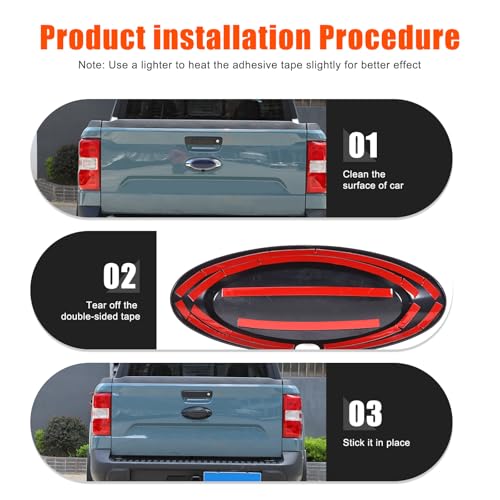 Image of Car Front Rear Tailgate Logo Frame Cover Trim Emblem USA Flag Sticker for Ford Maverick 2022-2024 Logo Emblem Decoration Cover (Front and Back)