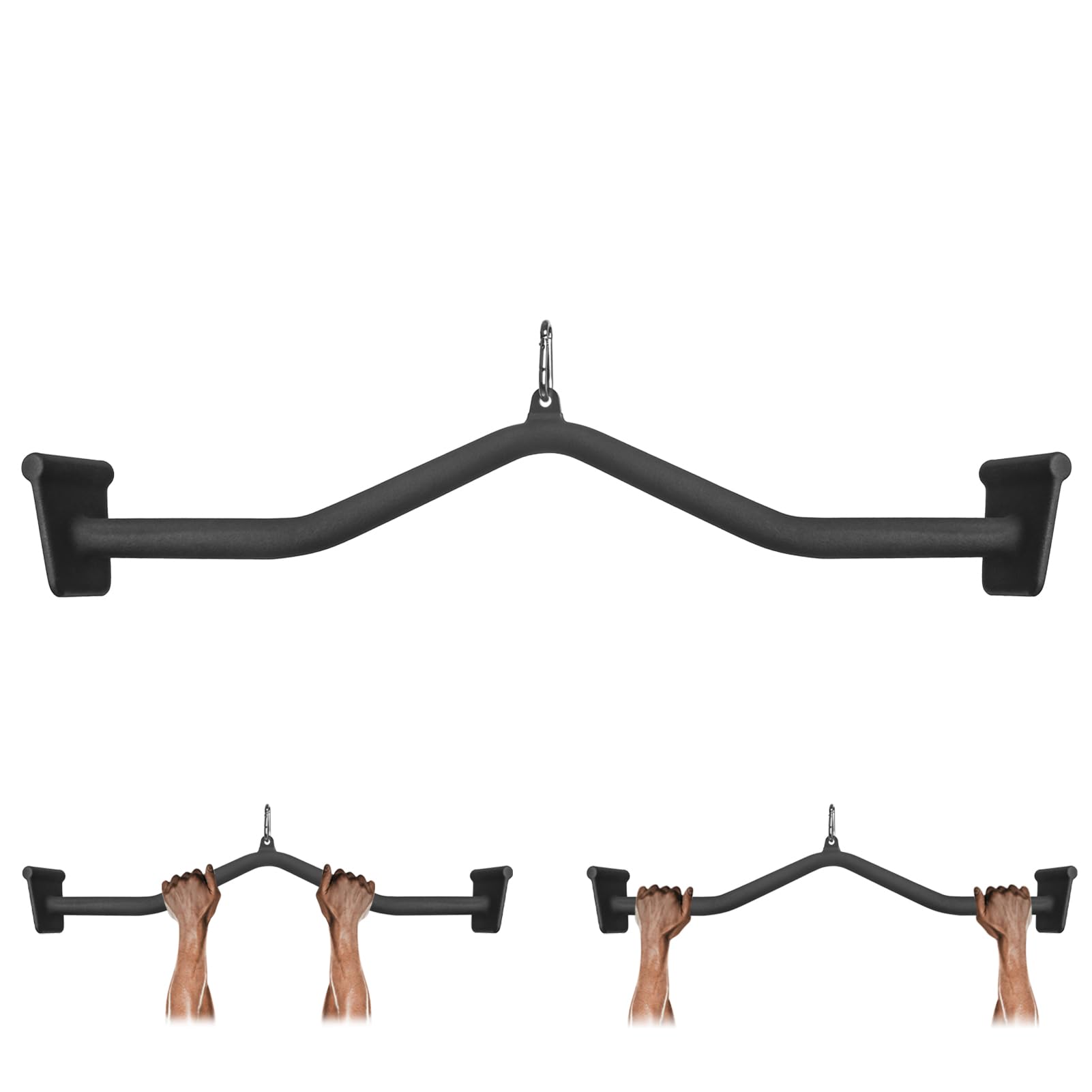 LAT Pull Down Bar, Cable Machine Attachment Lat Bar Heavy Duty Steel Triceps Pull Down Bar Strength Training Wide Grip Handle for Home Gym Workout