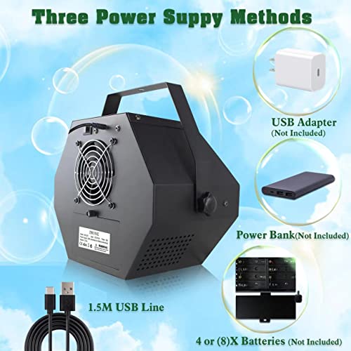 Imone Bubble Machine For Parties,Durable Metal Bubble Blower Kids For Toddlers Outdoor,Automatic Bubble Maker With 6000+ Per Minute Bubbles Operated By Plug Or Batteries #TOP4