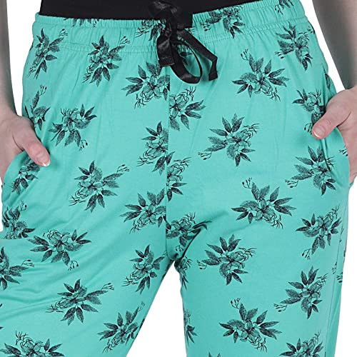 Image of Women's Cotton Printed Night Pyjama with Two Pockets