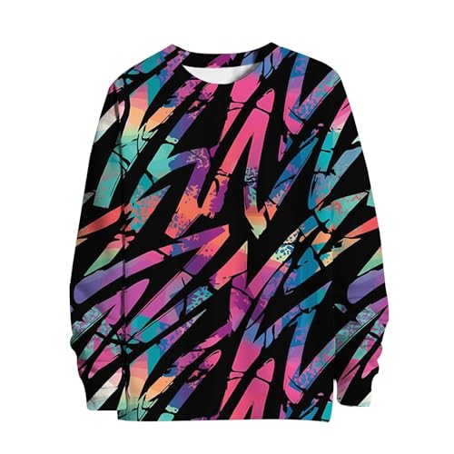GOKKILRW Mens Tie Dye Sweatshirts Long Sleeve Crewneck Lightweight Pullover Tops Fashion Clothes Carnival Party Sweat Shirts4