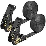 2 Piezas 800kg Cinchas de Amarre, Eslingas de Carga 2.5 cm x 4 M, Tensor de Carraca, Cinta de Amarre, Correas de Amarre Suaves Correa de Trinquete Todoterreno, Moto Carraca Tensoras Amarre