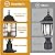 Aoceley Outdoor Post Light 2-Pack, Exterior Lamp Post Light Fixture with Pier Mount Base, Exterior Pole Lantern Light, Black with Water Ripple Glass