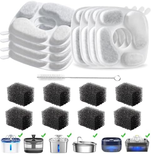 MJYNITE 8PK Cat Fountain Filter for Square Pet Water Dispenser