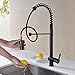 Avola Oil Rubbed Bronze Lead Free Solid Brass Kitchen Sink Mixer Faucet, High Arc Swivel Spring Spout with Dual Function Pull Out and Down Sprayer
