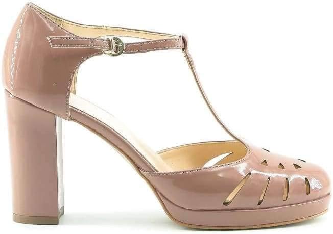 Made In Italia Women's Sefora T-Strap Pumps Leather Pink 7 UK