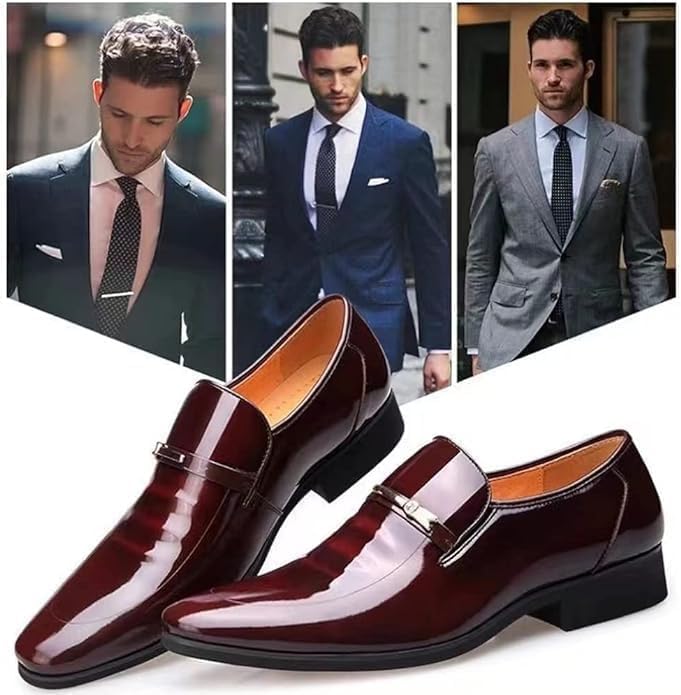 Men's Oxfords Formal Classic Shoes Anti-Slip Breathable Business Wedding Office Dress Shoes Black3