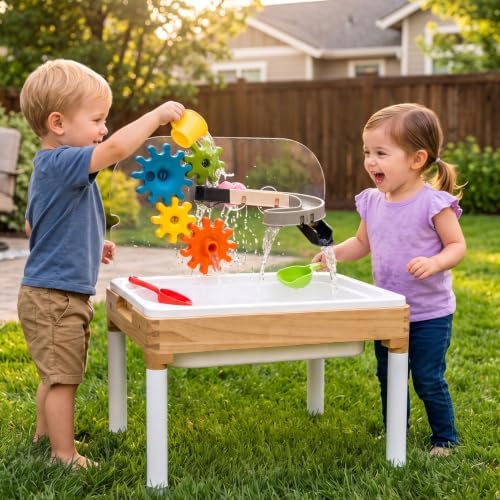 Woodtoe Water Table for Toddlers 1-3, Sensory Play Activity Table for Kids