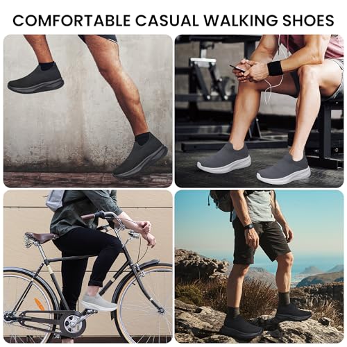 Men's Slip On Walking Shoes Comfortable Lightweight Breathable Socks Shoes Casual Mesh Tennis Gym Running Sneakers3