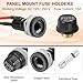 MECCANIXITY 5 Pcs Panel Mount Fuse Holder, 10/15A AC 125/250V 5 x 20mm Fuse Spade Terminal Screw Cap Fuse Holders with Pre-Soldered Wires and 15A Glass Tube Fuses