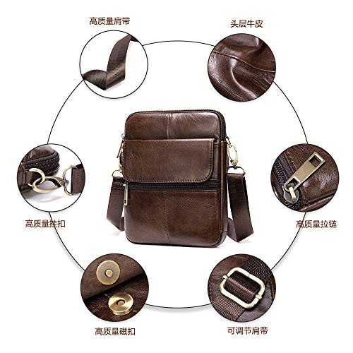 Bolso bandolera teléfono móvil billetera de cuero: cartera cruzada pequeña para hombre negro 6