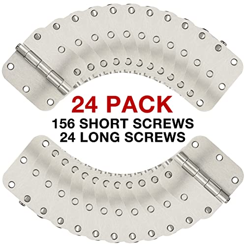 24 Pack Brushed Nickel Door Hinges 3.5 x 3 1/2 Inch Interior Rounded 5/8" Radius Corners Iron Bifold Silver Residential Satin Nickels Hinge for Doors Hardware Kit Office Bedroom Study Living Room - Image 6