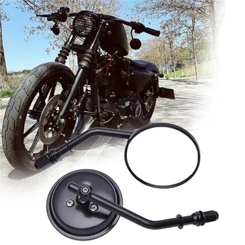 Espejo retrovisor de motocicleta cromado de alta resistencia para Chopper y Dyna 4