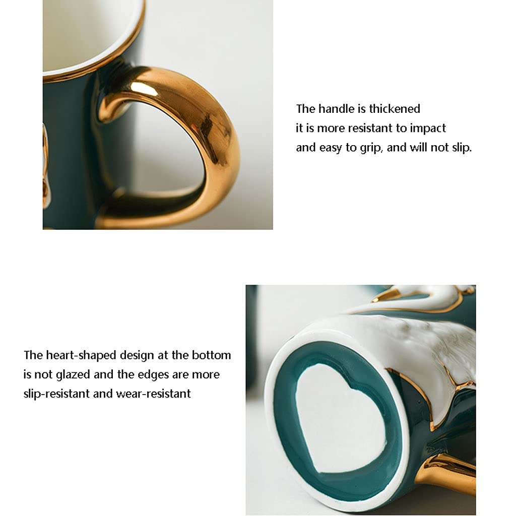 Tasse Becher Kaffeetasse, Paar Tasse Swan Pair Becher Keramik Kaffeetasse Mit Löffel Und Untertasse Porzellan Teetasse Cups Espresso for Zuhause Und Büro Kaffeetassen