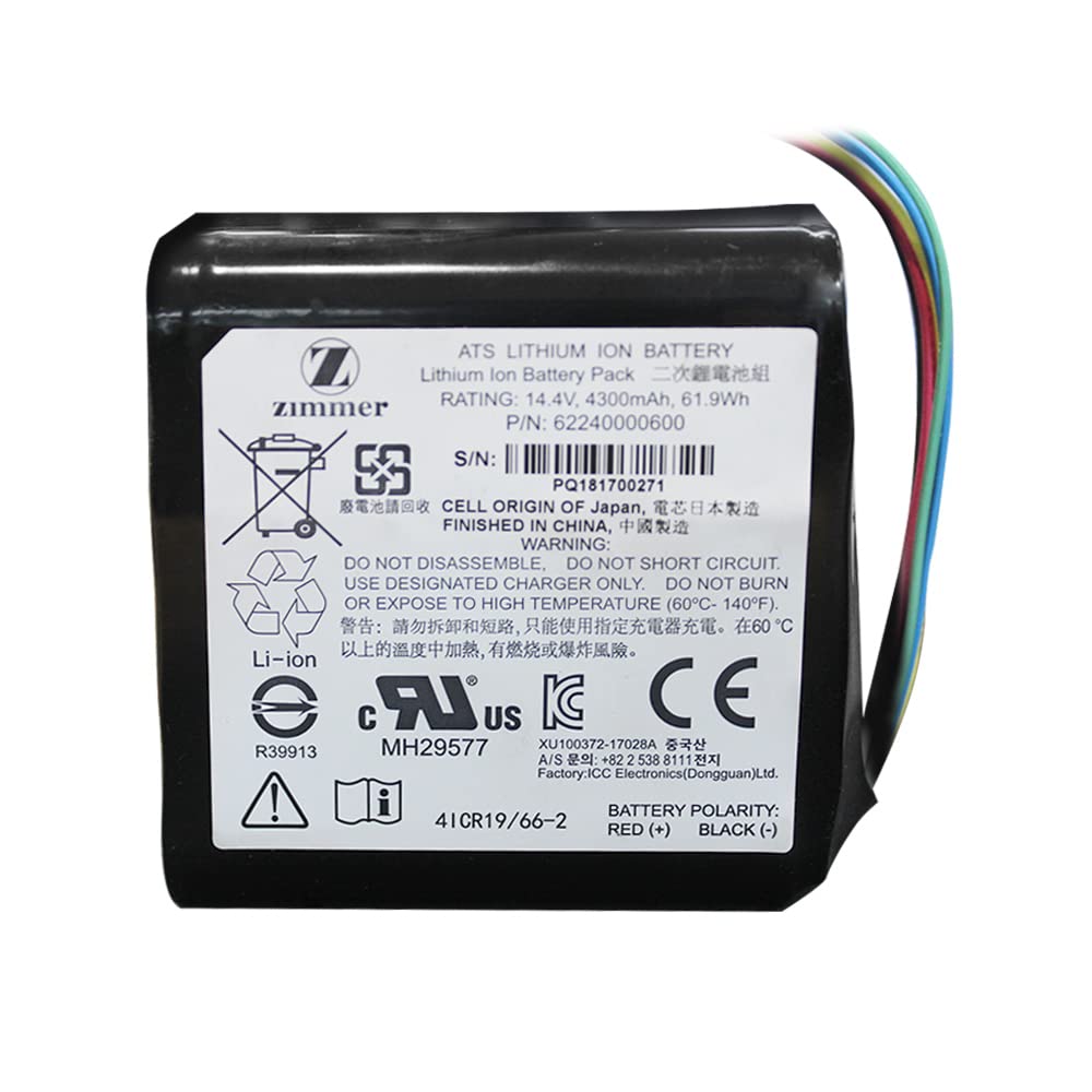Zimmer ATS2200TS 4000TS 62240000600 Pneumatisches Tourniquet 14.8V Lithium Batterie Pack