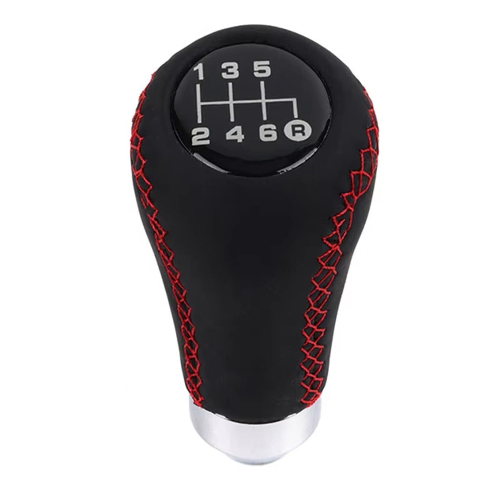 EFDDTBHE Universal Car Manual Gear Shift Knob Shifter 5/6 Speed Manual Transmission Shift Knob Shifter Handle(Red line 6 Speed)