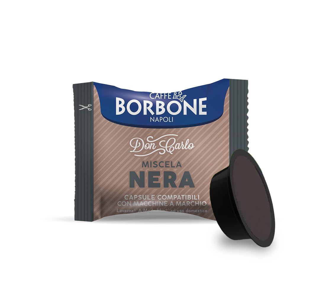 Caffè Borbone Don Carlo, Black Mixture – 100 Capsules – Compatible with Lavazza Machines for Home Use * A Modo Mio*