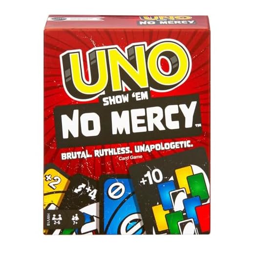 UNO Jogo de Cartas No Mercy para crianças a partir de 7 anos