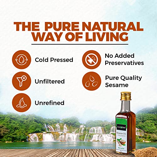 Image of nutndiet Cold Pressed Sesame Oi (100% Cold Pressed (Kacchi Ghani) usingCold press Kolhu /Chekku) (Til ka Tel | तिल का तेल |Ellenne | ಎಳ್ಳೆಣ್ಣೆ) | Can (500ml)