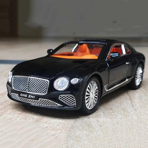 Image of New 1:24 Bentle Continental Diecast Alloy Metal Pull Back Car with Openable Doors Music Sound and Light Vehicle Toy Car for Kids Boys (Green)
