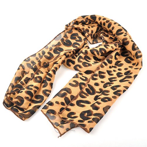 Beautiful Leopard Print Scarf Wrap Stole Chiffon Faux Silk