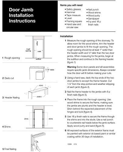 Yard & Home Diy Exterior White Door Jamb Frame Kit thumb #6