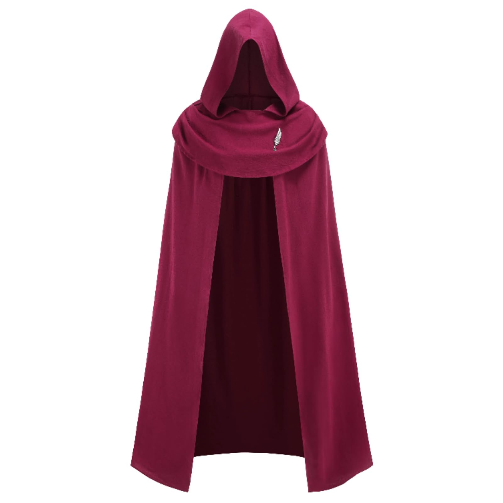 DELIVESS Adult 2 Pack Medieval Hooded Cloak Set with Metal Brooch Renaissance LARP Fancy Dress Halloween Outfit(51.2",Crimson)