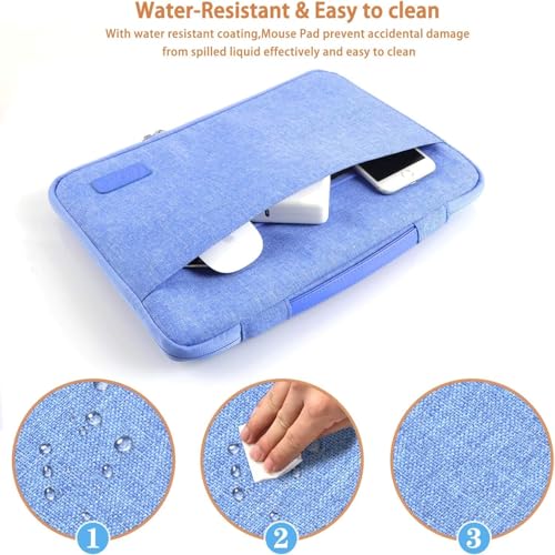 Image of iCasso Compatible with MacBook Air 13 inch Case 2020 2019 2018 Release A2337 M1 A2179 A1932 Bundle, Plastic Hard Case Shell, Sleeve Bag, Screen Protector, Keyboard Cover and Dust Plug- Blue