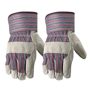 Wells Lamont 2 Pair Pack Men’s Leather Work Gloves with Heavy Duty Reinforced Palms, Large (4006N-WNW) , Grey