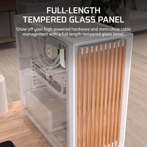 Image of CORSAIR Frame 5000D Wood RS Mid-Tower ATX PC Case - Solid Wood Airflow Panel, 3X Pre-Installed Fans, Modular Customization, Spacious Interior, GPU Anti-Sag - White /Oak