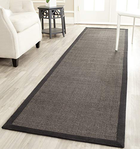 Safavieh Natural Fiber Collection NF441D Border Sisal Accent Rug, 2  x 3 , Charcoal   Charcoal