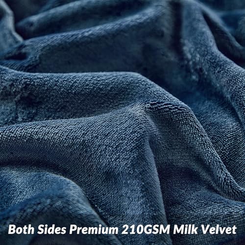 Image of WARMDERN Navy Velvet Duvet Cover Set Queen Size, Luxury Milk Velvet Bedding Duvet Cover with Zipper Closure, 3pcs Ultra Soft Duvet Covers for All Seasons, 90 inch x 90 inch, Navy