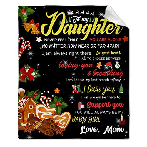 ARTBLANKET To My Daughter Christmas Blanket for Fall Winter Spring All Season Warm Fuzzy 60x50 In for Medium Teen/Travel Microplush Lightweight Thermal Fleece Summer Autumn Blankets for Couch Bed Sofa