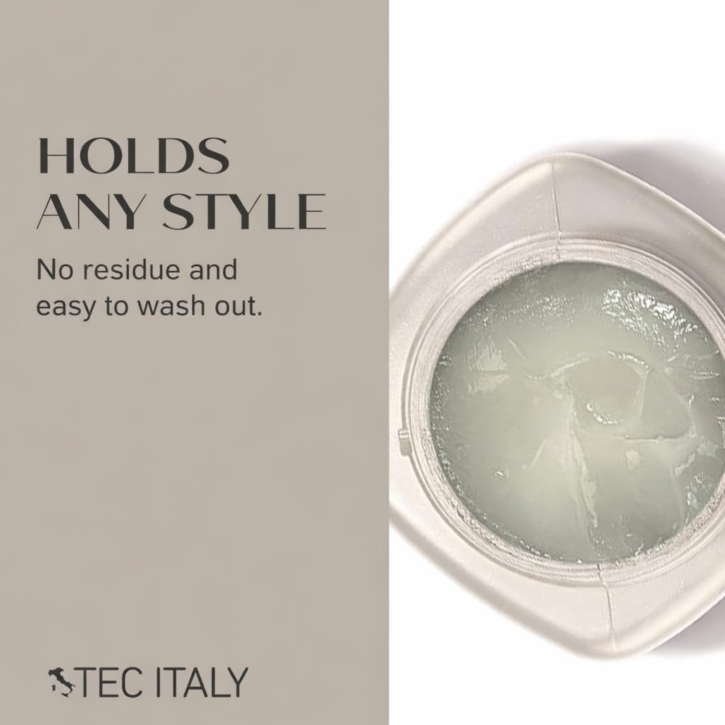 Tec Italy Gel Dela Cera Effetto Normale Medium Hold Hair Gel for All Hair Types Natural Finish Styling Gel Adds Shine Definition Texture Control Non Sticky Finish Daily Use 9.88 oz Size Care
